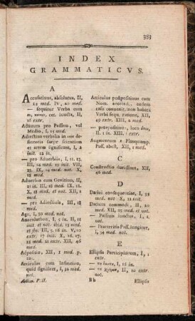 Index Grammaticus.