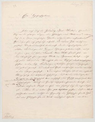 Friedrich Wilhelm Joseph von Schelling (1775 - 1854) Autographen: Briefe von Schelling an verschiedene Adressaten - BSB Autogr.Cim. Schelling, Friedrich Wilhelm Joseph von, 33. Friedrich Wilhelm Joseph von Schelling (1775 - 1854) Autographen: Brief von Schelling an N.N. - BSB Autogr.Cim. Schelling, Friedrich Wilhelm Joseph von.33