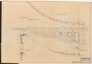 Reichsluftfahrtministerium, Berlin: Hofkellergarage, Einfahrt (Wand): Ansicht, Grundriss, Schnitt 1:20