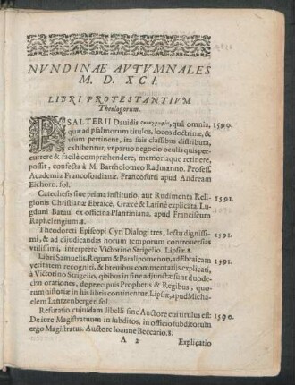 Libri Protestantium Theologorum.