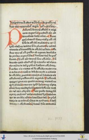 Incipit tractatus nobilis de passionibus anime venerabilis magistri Joh. gerson.