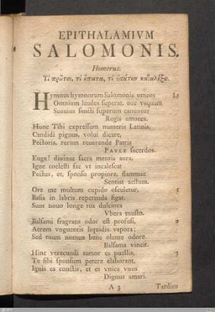 Epithalamium Salomonis.