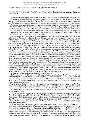 Harald Weydt (Hrsg.): Partikeln und Interaktion [Rezension]