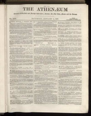 THE ATHENAEUM JOURNAL OF LITERATURE, SCIENCE, THE FINE ARTS, MUSIC, AND THE DRAMA.