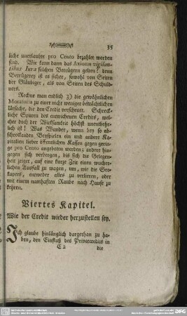 Viertes Kapitel. Wie der Credit wieder herzustellen sey