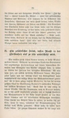 IX. Ein gefährlicher Feind, dessen Macht in der Christenheit viel zu sehr unterschätzt wird