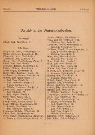 Verzeichnis der Gewerbetreibenden