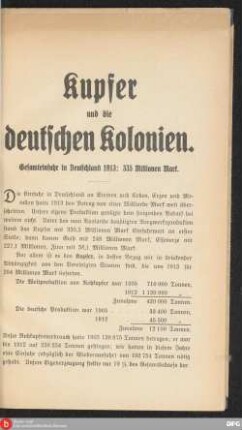 Kupfer und die deutschen Kolonien