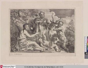 [Jupiter wird von der Ziege Amaltheia genährt; Jupiter nourished by the goat Amalthea]