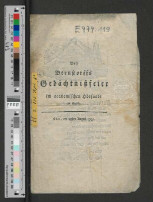 Ben Bernstorffs Gedächtnißfeier