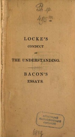 The conduct of the understanding