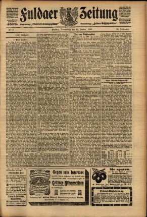 Zweite Ausgabe vom Donnerstag, den 14. Januar 1909.