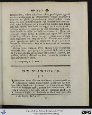 De Variolis.