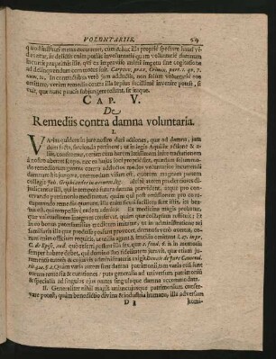 Cap. V. De Remediis contra damna voluntaria.