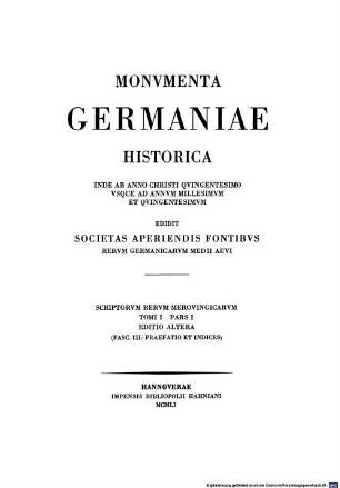 Gregorii Turonensis opera. 1, Libri historiarum X