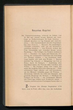 Neuntes Kapitel. - [Bündnis der Neger und Mulatten gegen die Weissen]