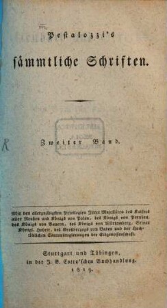 Pestalozzi's sämmtliche Schriften, 2. Bd. 2, Lienhard und Gertrud ; Theil 2