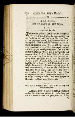 Eilftes Kapitel. Von den Rückzügen einer Armee.