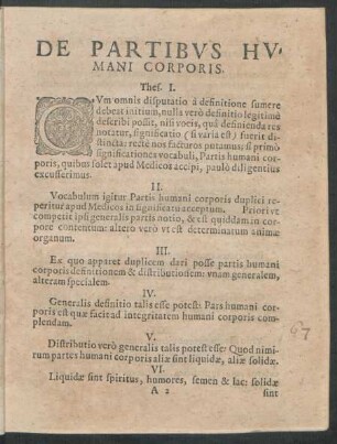 De Partibus Humani Corporis.