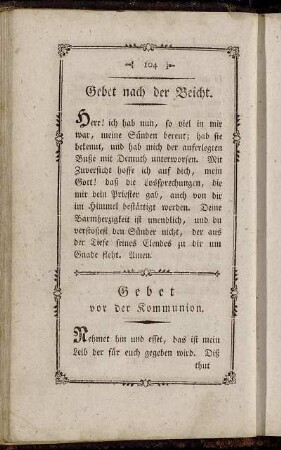 Gebet nach der Beicht