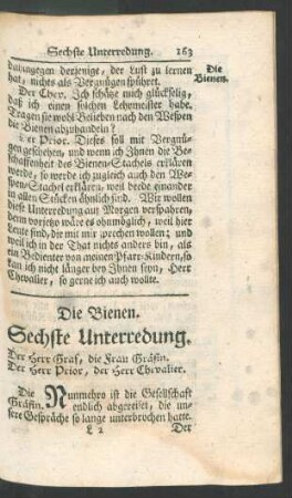 Sechste Unterredung. Die Bienen.