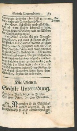 Sechste Unterredung. Die Bienen.
