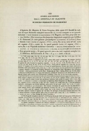 Intorno alle edizioni della Epistola De Magnete die Pietro Peregrino de Maricourt.