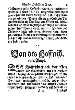 II. Von des Hoffrichters Ampt.
