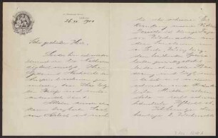 Schreiben an Hermann Muthesius (Brief)
