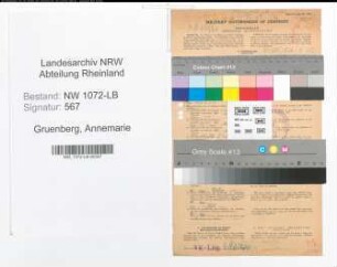Entnazifizierung Annemarie Gruenberg , geb. 04.12.1898 (Aerztin)