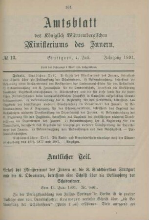 No. 13 - 16. = 7. Juli - 27. August