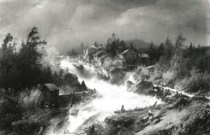 Norwegischer Gebirgsfluss : Norwegischer Gebirgsfluss. Öl auf Leinwand (1873; H. O. Herzog)