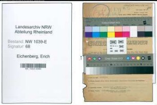 Entnazifizierung Erich Eichenberg , geb. 11.07.1905 (Landesinspektor)