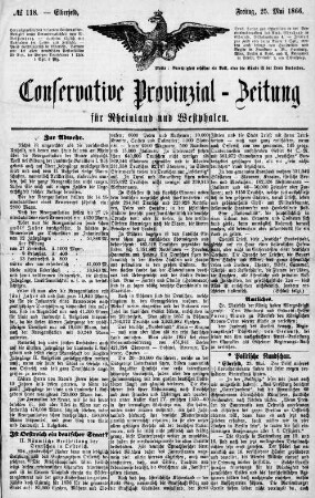 Conservative Provinzial-Zeitung für Rheinland und Westphalen