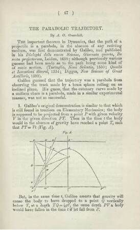 THE PARABOLIC TRAJECTORY.