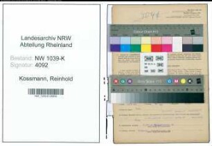 Entnazifizierung Reinhold Kossmann , geb. 30.04.1913 (Angestellter)