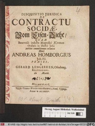 Disquisitio Iuridica De Contractu Socidae