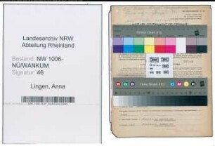 Entnazifizierung Anna Lingen , geb. 28.09.1894 (Geschaeftsinhaberin)