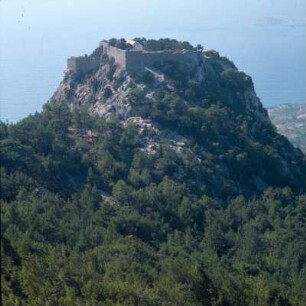 Monolithos (Rhodos). Johanniter-Kastron, Insel Rhodos, Monólithos. Das Johanniter-Kastron, 15. Jh., übern Südsporn der Nordwest-Küste