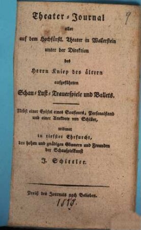 Augsburger Theater-Journal. 1818/19, 29. Nov. - 30. Apr. = 9