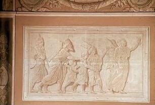 Wanddekoration mit fingierten Reliefs eines römischen Triumphzuges eines Triumphzuges
