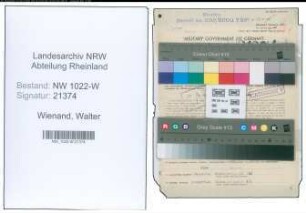Entnazifizierung Walter Wienand , geb. 08.03.1896 (Abteilungsleiter)
