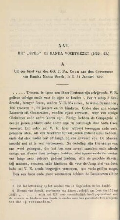 A. Uit een brief van den GG. J. Pz. Coen aan den Gouverneur van Banda: Marten Sonck, in d. 31. Januari 1622