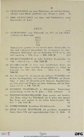 Zinn (Nr. 116-135)