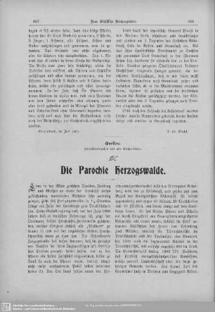 Die Parochie Herzogswalde