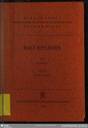 Bacchylidis carmina cum fragmentis