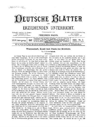 Wissenschaft, Kunst und Praxis des Erziehers : (Fortsetzung)