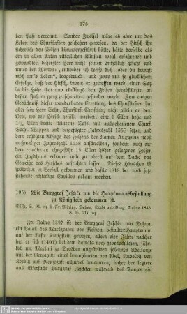 195. Wie Burggraf Jeschke um die Hauptmannsbestallung zu Königstein gekommen ist