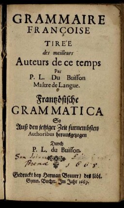 Grammaire Françoise Tirée des meilleurs Auteurs de ce temps