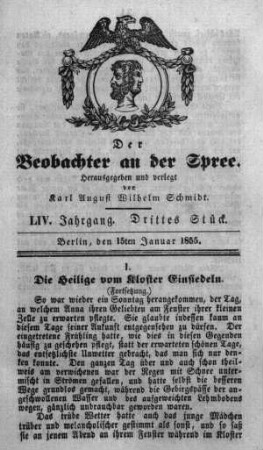 3. Stück, 15. Januar 1855